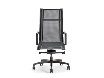 AALBORG AIR 01 BK - Swivel mesh executive chair with armrests with 5-spoke base by Nahu