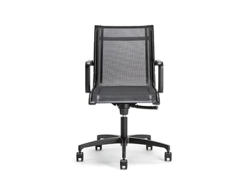AALBORG AIR 02 BK - Swivel mesh executive chair with armrests with 5-spoke base by Nahu