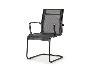 AALBORG AIR 03 BK - Cantilever mesh chair with armrests by Nahu