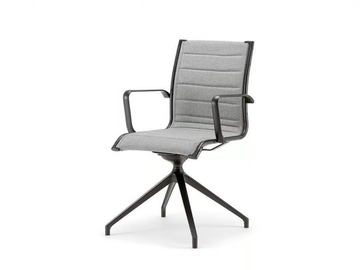 AALBORG LINE 04 BK - Swivel trestle-based chair with armrests by Nahu