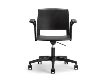 CLIO PLASTIC 03 - Swivel plastic chair with armrests with 5-spoke base by Nahu