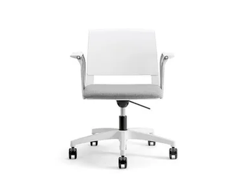 CLIO WHITE COVER 03 - Swivel plastic chair with armrests with 5-spoke base by Nahu