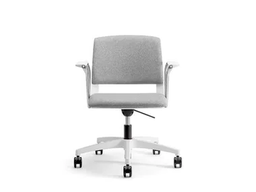 CLIO WHITE SOFT 03 - Upholstered plastic chair with 5-spoke base with armrests by Nahu