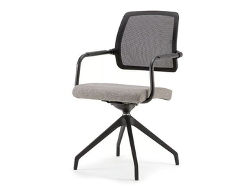 KOS AIR 05 BK - Trestle-based swivel chair with armrests by Nahu