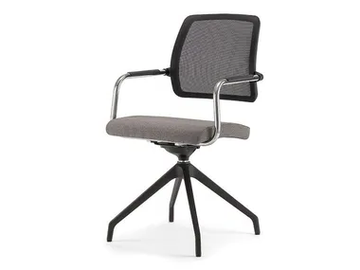 KOS AIR 05 - Swivel trestle-based chair with armrests by Nahu
