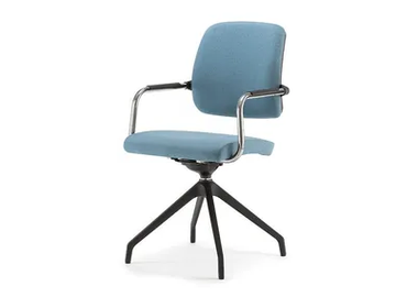 KOS SOFT 05 - Trestle-based swivel chair with armrests by Nahu