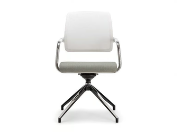 KOS WHITE AIR 04 - Swivel trestle-based chair with armrests by Nahu