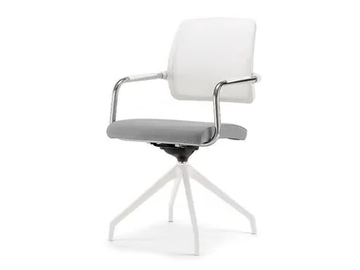 KOS WHITE AIR 05 - Trestle-based swivel chair with armrests by Nahu