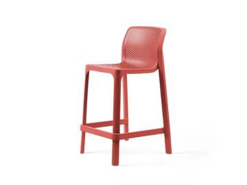 NET STOOL MINI - Stackable fiberglass stool with back by Nardi