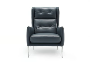 AFTEREIGHT - Leather armchair with armrests by Natuzzi Italia