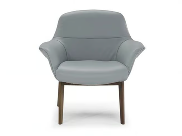 AURA - Leather easy chair with armrests by Natuzzi Italia