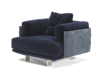 CAMPUS - Fabric armchair with armrests by Natuzzi Italia