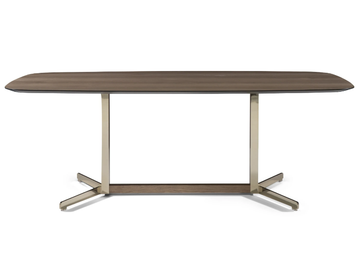 CAMPUS - Rectangular wood veneer table by Natuzzi Italia