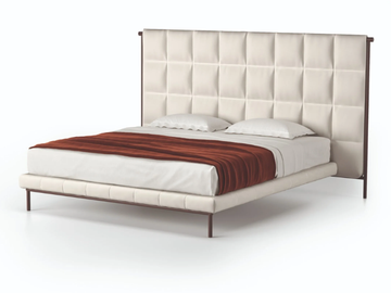 EMA - Double bed with high headboard by Natuzzi Italia