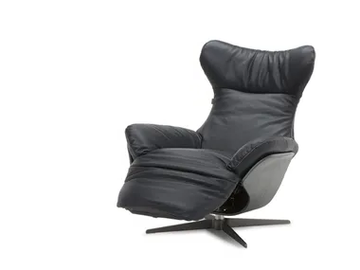 ILIA - Recliner leather armchair with footstool by Natuzzi Italia