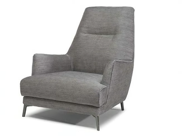 LEYRA - Fabric armchair with armrests high-back by Natuzzi Italia