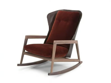 MARGARET - Rocking armchair with armrests high-back by Natuzzi Italia