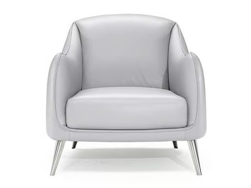 PLATEA - Leather easy chair with armrests by Natuzzi Italia