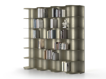TIDE - Modular steel bookcase by Natuzzi Italia