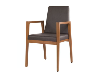 ARISA PO01 - Upholstered fabric chair with beech base and armrests by New Life
