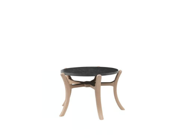 CARA TC01 - Round beech coffee table with recycled material top by New Life