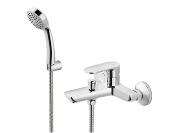 EXTRO - Wall-mounted single handle bathtub mixer with hand shower by Newform