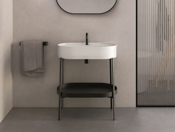 CONSOLLE - Console oval ceramic washbasin by Nic