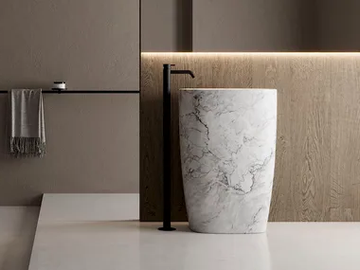 MILK STONE - Freestanding Carrara marble washbasin by Nic