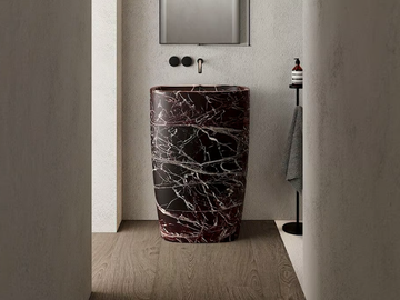 MILK STONE - Freestanding Rojo Levanto marble washbasin by Nic