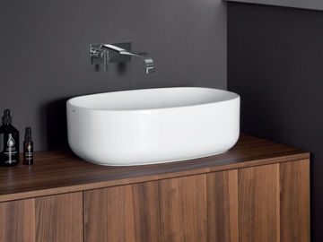 SEMPLICE - Countertop oval ceramic washbasin by Nic