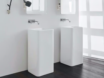 SEMPLICE - Freestanding square ceramic washbasin by Nic