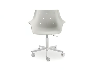 LEAF - Chair with armrests with 5-spoke base by Nidi