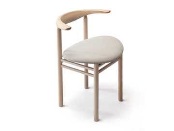LINEA RMT3 - Ash chair with seat covered in fabric by Nikari