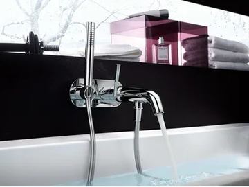 LIKID - Single handle bathtub mixer with hand shower by Nobili