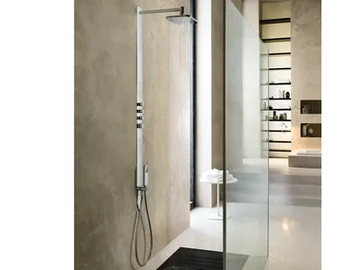 LOOP - Thermostatic shower panel with hand shower with overhead shower by Nobili