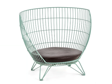 BIG & SMALL BASKET - Stainless steel armchair high-back by Nola Industrier