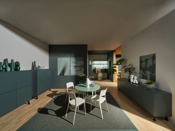 SOFT LACK BLACK GREEN SOFT MAT - Wooden highboard / sideboard by Nolte Küchen