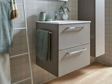 SOFT LACK LAVA SOFT MAT - Wall-mounted single wooden vanity unit with drawers by Nolte Küchen