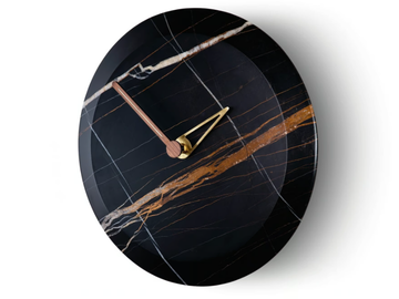 BARI - Wall-mounted Sahara Noir marble clock by Nomon