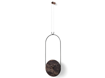COLGANTE - Wall-mounted Dark Emperador marble clock by Nomon