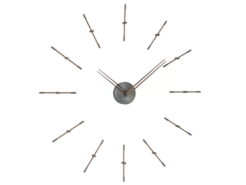 MINI MERLIN - Wall-mounted steel and wooden clock by Nomon