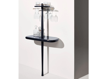 MOMENTS - Sahara Noir marble and wood bar cabinet by Nomon