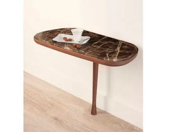 MOMENTS - Wooden and marble bedside table by Nomon