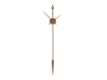 PUNTO Y COMA PREMIUM - Pendulum wall-mounted wooden clock by Nomon