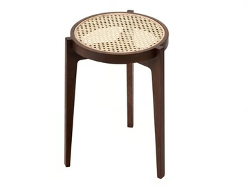 LE ROI - Stackable oak and rattan stool by NORR11