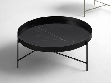 GLOBE - Round low metal coffee table with tray by Novamobili
