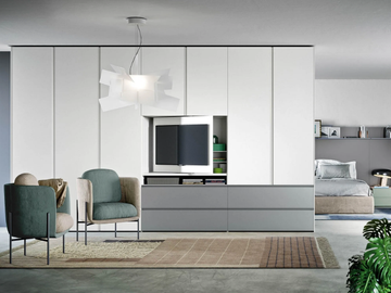 GOLA - Sectional wardrobe with built-in TV by Novamobili