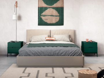 NIDO - Fabric double bed with upholstered headboard by Novamobili