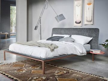 RAIN - Fabric double bed with upholstered headboard by Novamobili
