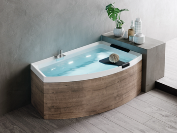 DIVINA O - Corner asymmetric bathtub by NOVELLINI